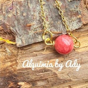 Alquimia Gold and Red jade Necklace